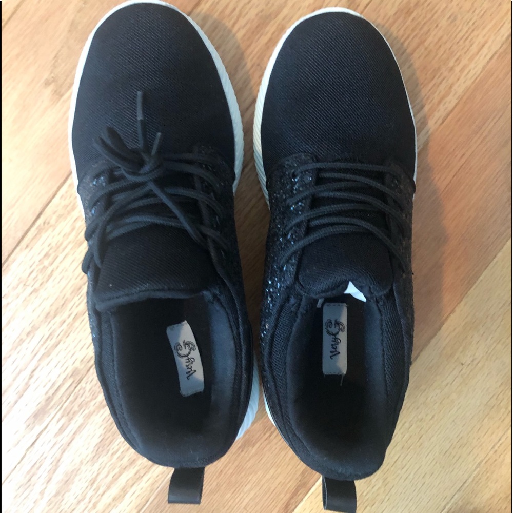 Black, sparkly sneakers